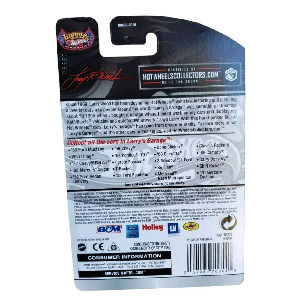 2009 Hot Wheels DAIRY DELIVERY Larry's Garage Metalflake Matte Black 12/20 1:64